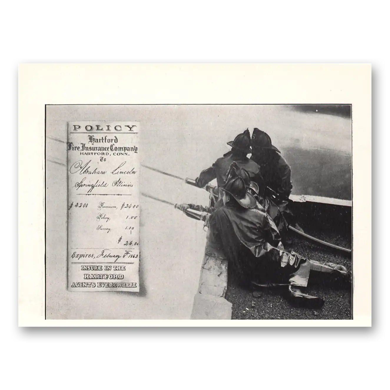 1913 Hartford Insurance Policy Vintage Magazine Print Ad