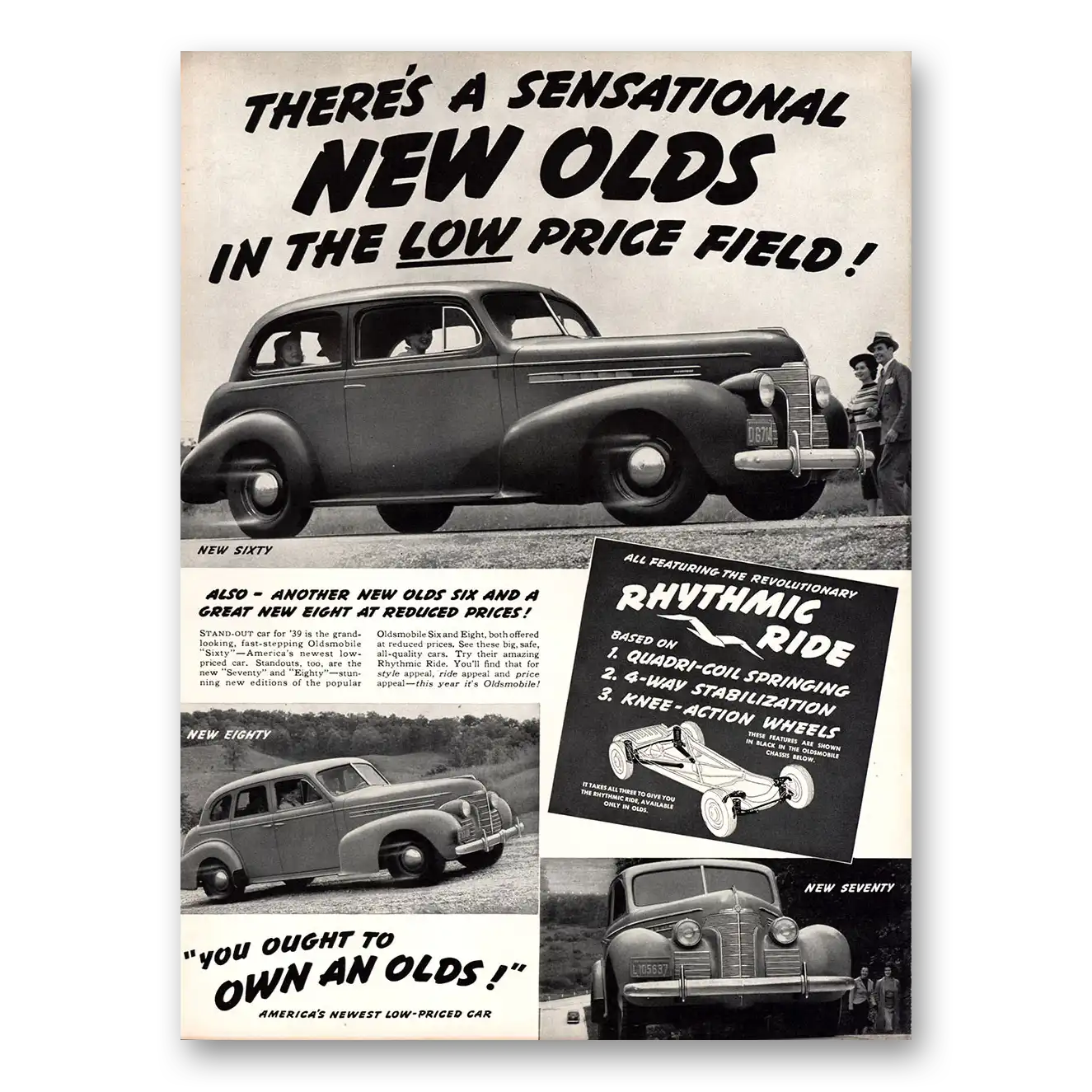 1938 Oldsmobile Eight Rhythmic Ride Vintage Magazine Print Ad