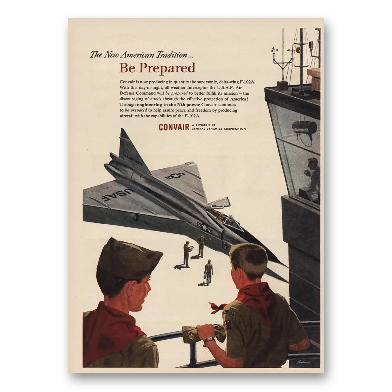1955 Convair New American Tradition Be Prepared Vintage Magazine Print Ad