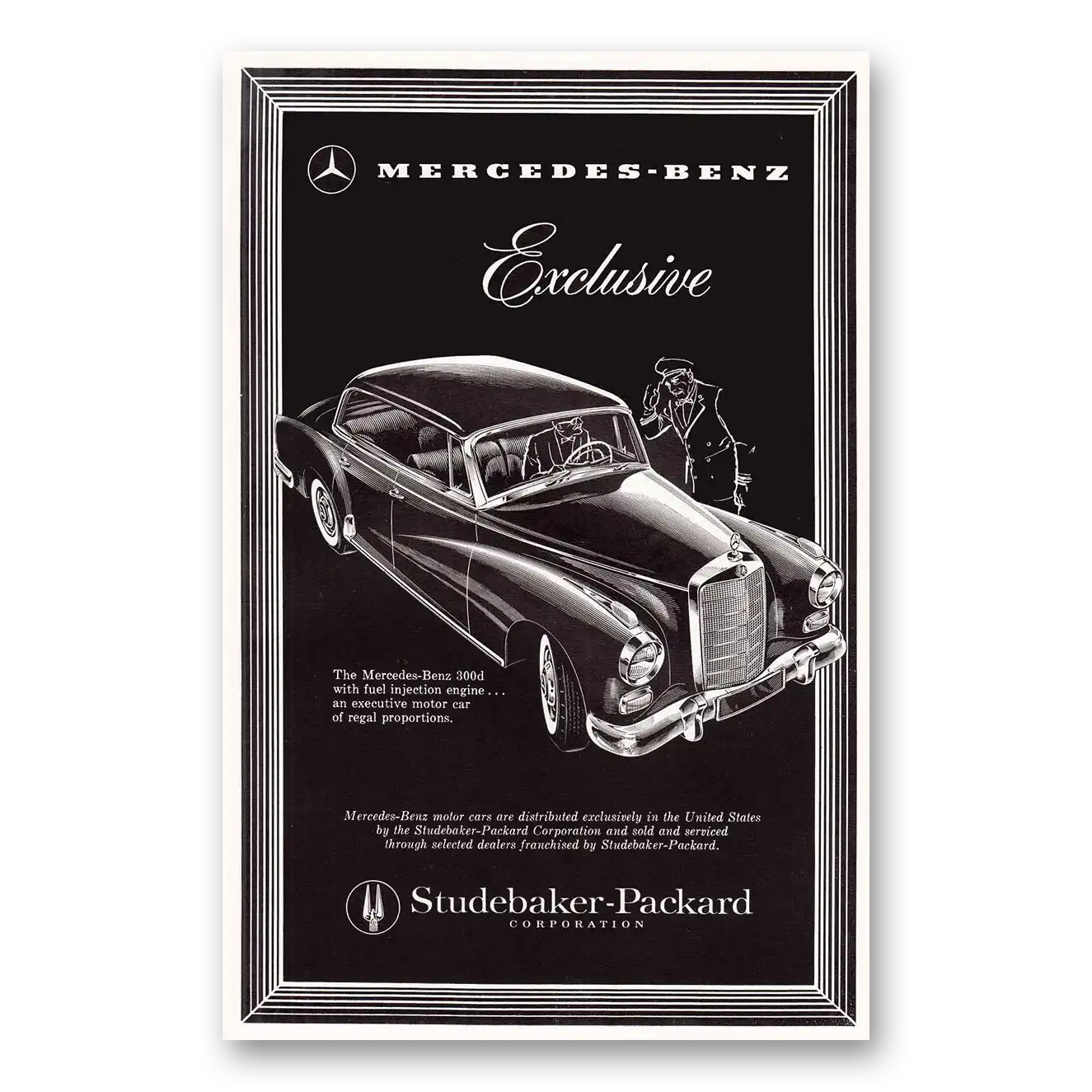1958 Mercedes Benz 300D Exclusive Vintage Magazine Print Ad