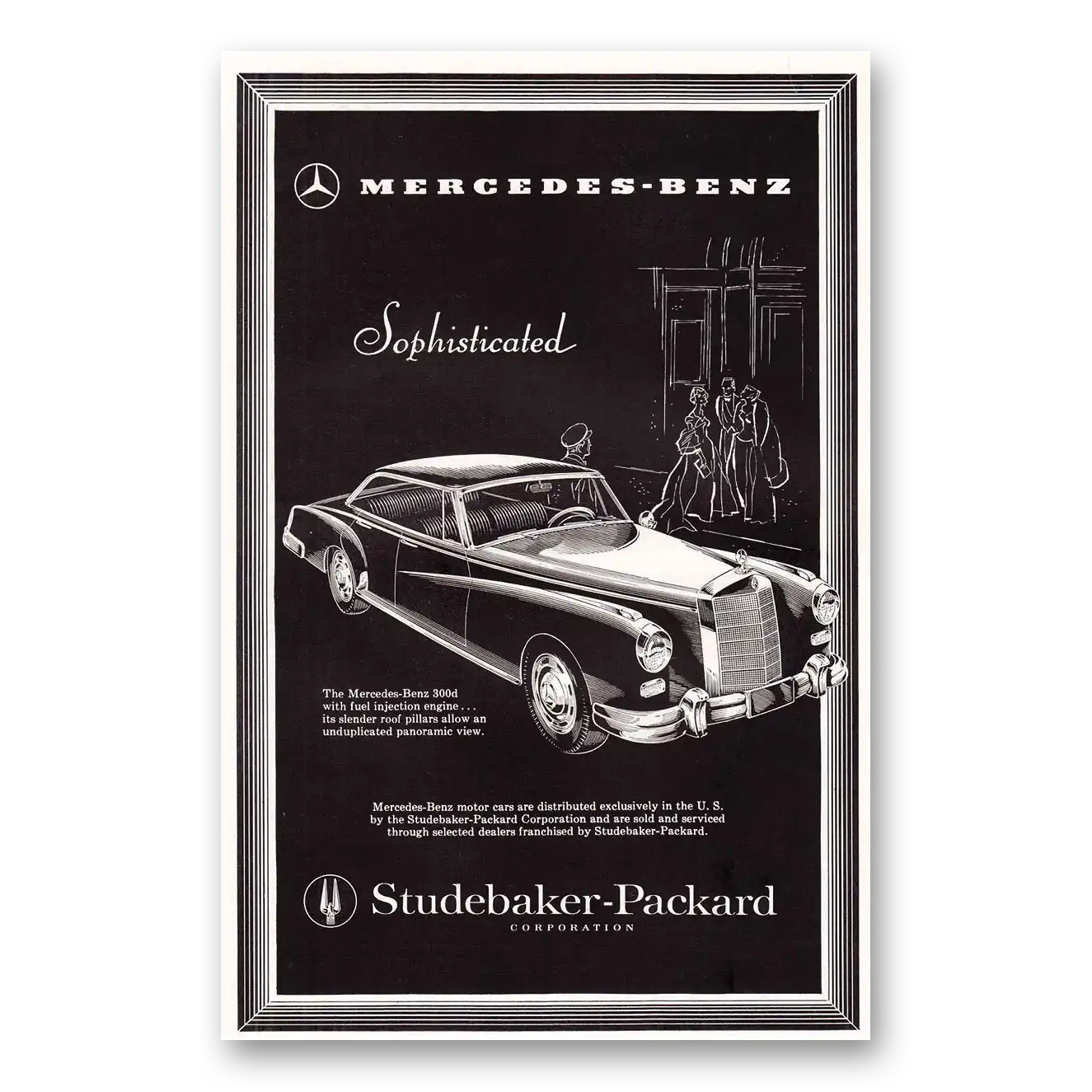 1958 Mercedes Benz 300D Sophisticated Vintage Magazine Print Ad