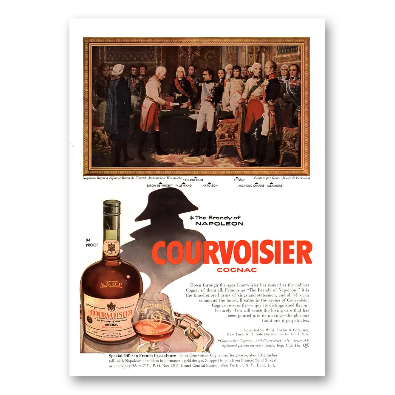 1960 Courvoisier Peinture par Gosse Vintage Magazine Print Ad