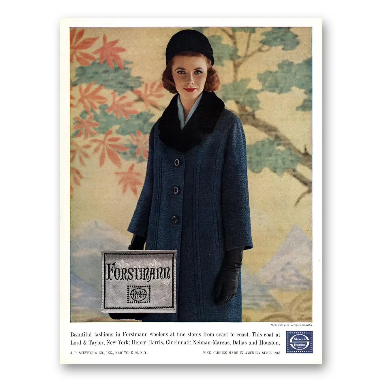 1962 Forstmann Wool Beautiful Fashions Coat Vintage Magazine Print Ad