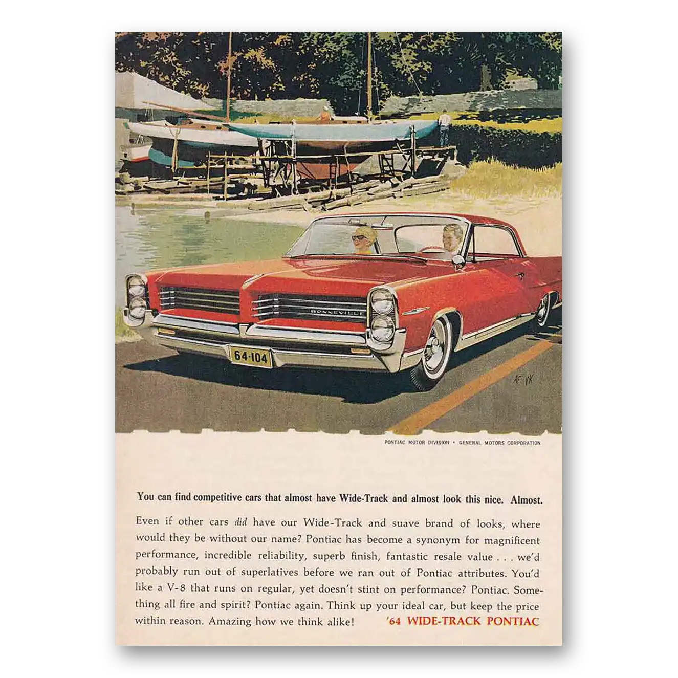 1963 Pontiac Wide Track Wide Track Pontiac Vintage Magazine Print Ad