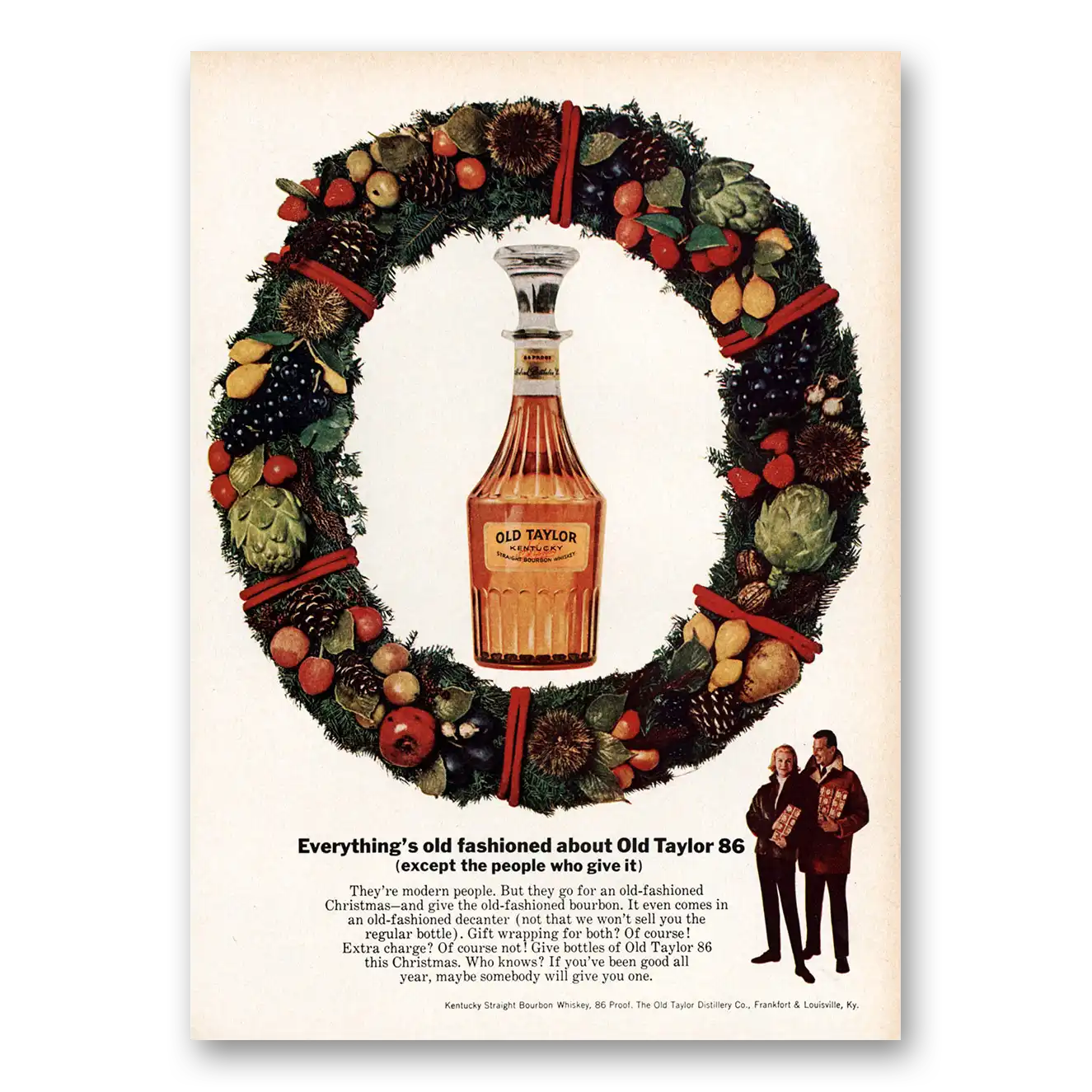 1964 Old Taylor Bourbon Whiskey Everythings Old Fashioned Vintage Magazine Print Ad