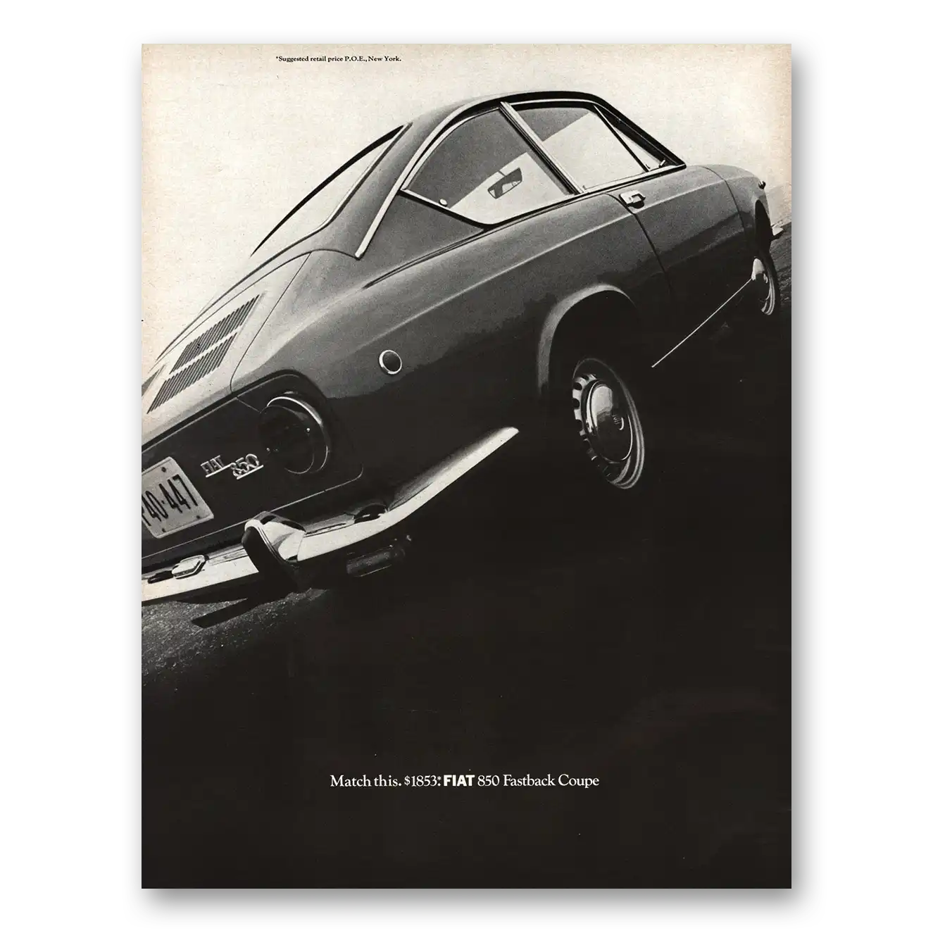 1968 Fiat 850 Fastback Coupe Match This Vintage Magazine Print Ad