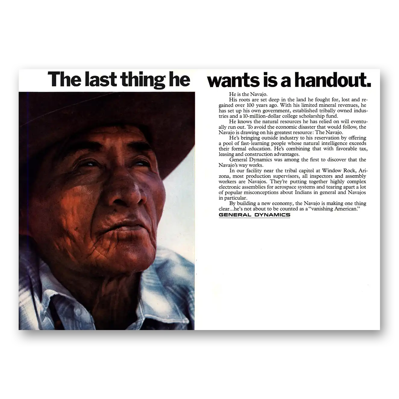 1970 General Dynamics Last Thing He Wants Handout Vintage Magazine Print Ad