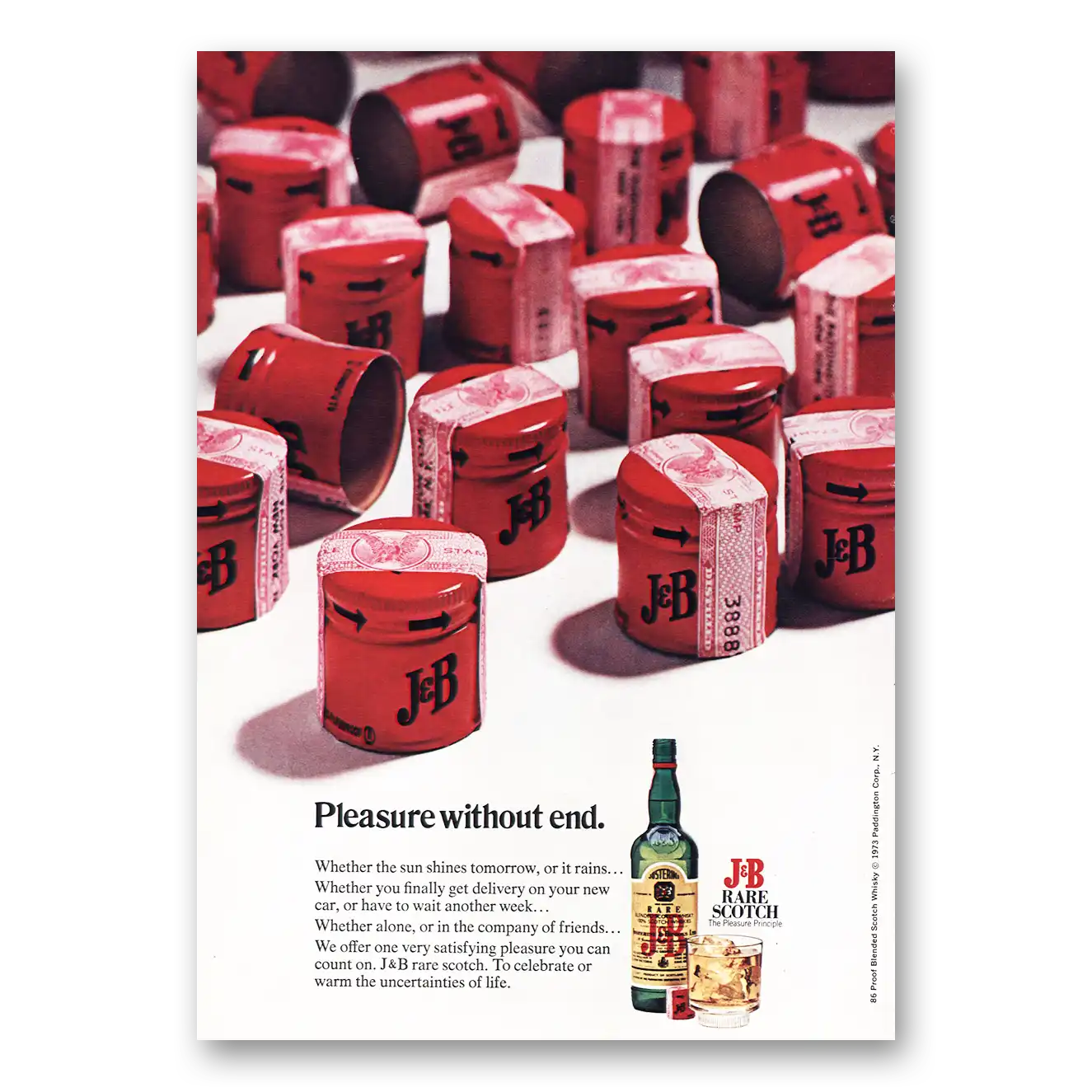 1973 J&B Pleasure Without End Vintage Magazine Print Ad