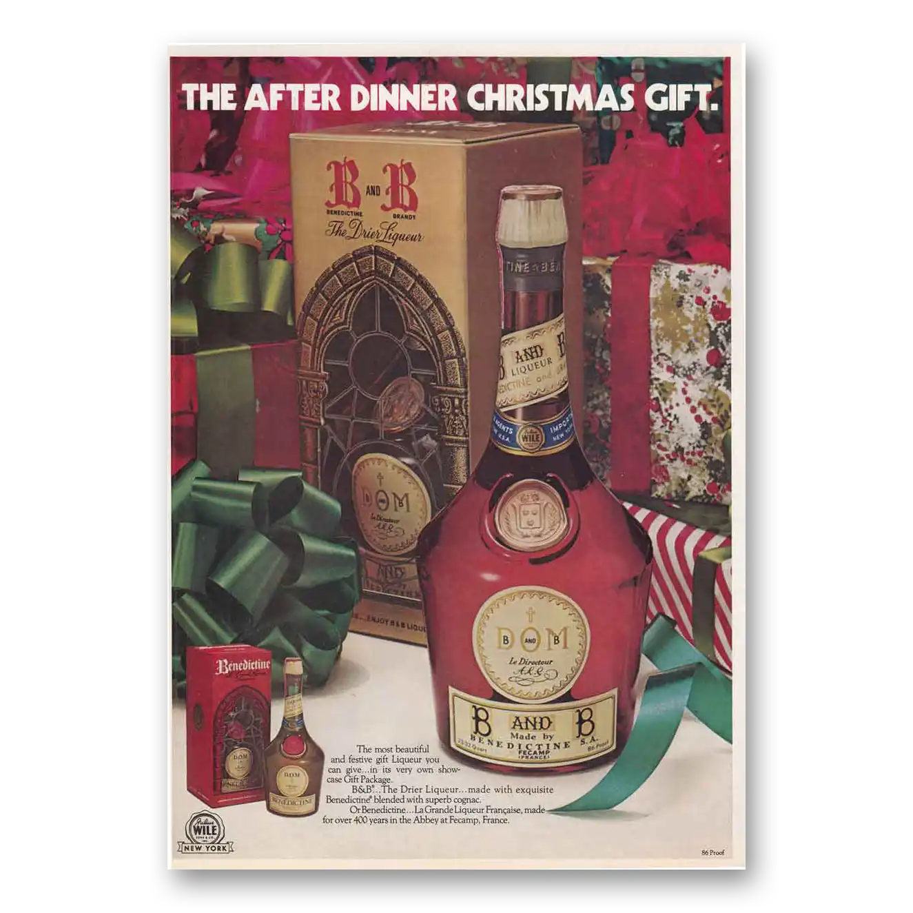 1974 B and B After Dinner Christmas Gift Vintage Magazine Print Ad