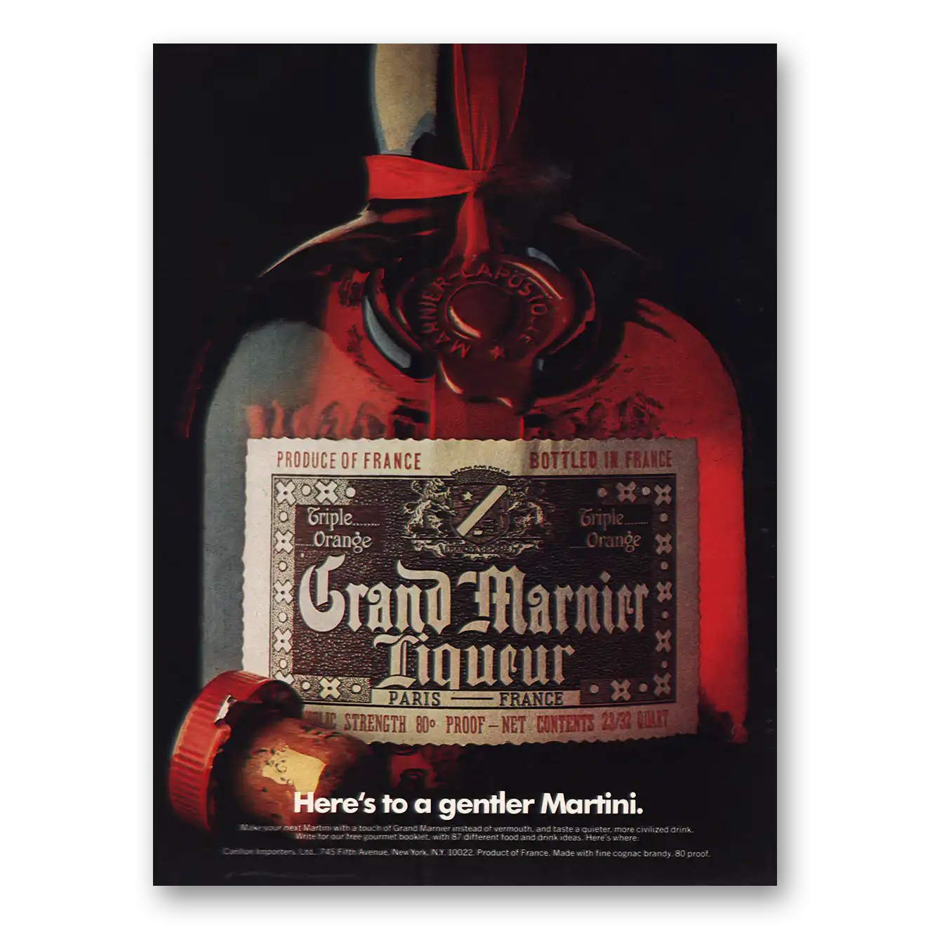 1975 Grand Marnier Gentler Martini Vintage Magazine Print Ad