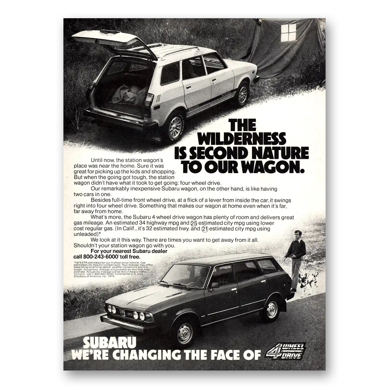 1979 Subaru Wagon Wilderness Is Second Nature To Our Wagon Vintage Magazine Print Ad