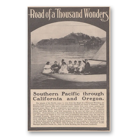 1907 Southern Pacific Road of Thousand Wonders Vintage Magazine Print Ad