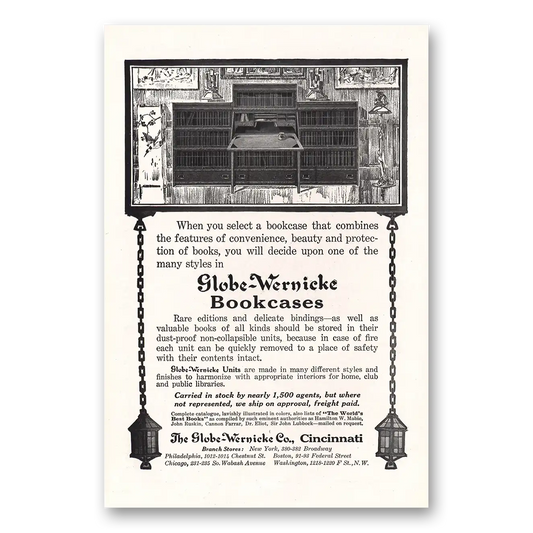 1911 Globe Wernicke When You Select a Bookcase Vintage Magazine Print Ad