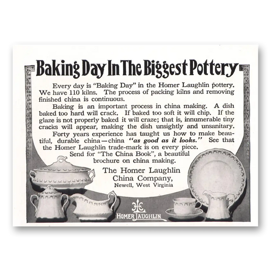 1912 Homer Laughlin China Baking Day Biggest Pottery Vintage Magazine Print Ad