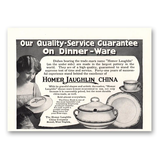 1913 Homer Laughlin China Dinner Ware Vintage Magazine Print Ad