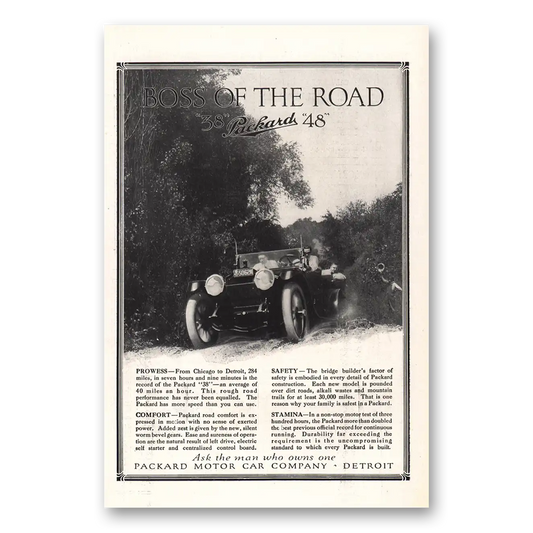 1913 Packard 38 Boss of the Road Vintage Magazine Print Ad