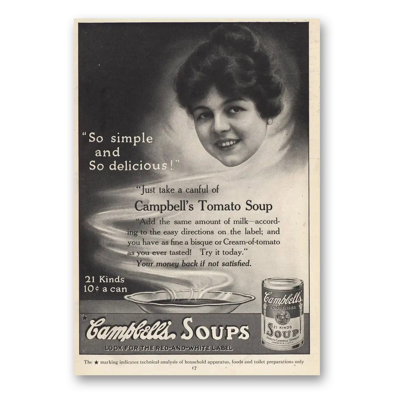 1914 Campbells Tomato Soup Simple Delicious Vintage Magazine Print Ad