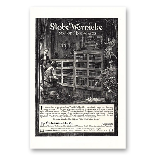 1914 Globe Wernicke Proportion As Society Refines Vintage Magazine Print Ad