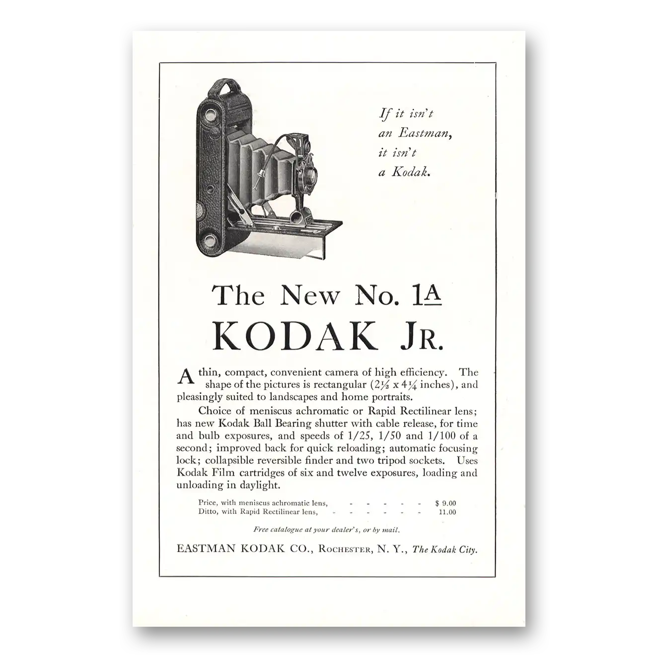 1914 Kodak Jr Camera No 1A Kodak Jr Vintage Magazine Print Ad