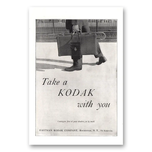 1914 Kodak Take a Kodak With You Vintage Magazine Print Ad