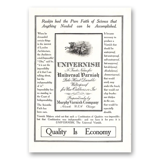 1914 Murphy Varnish Univernish Universal Varnish Vintage Magazine Print Ad