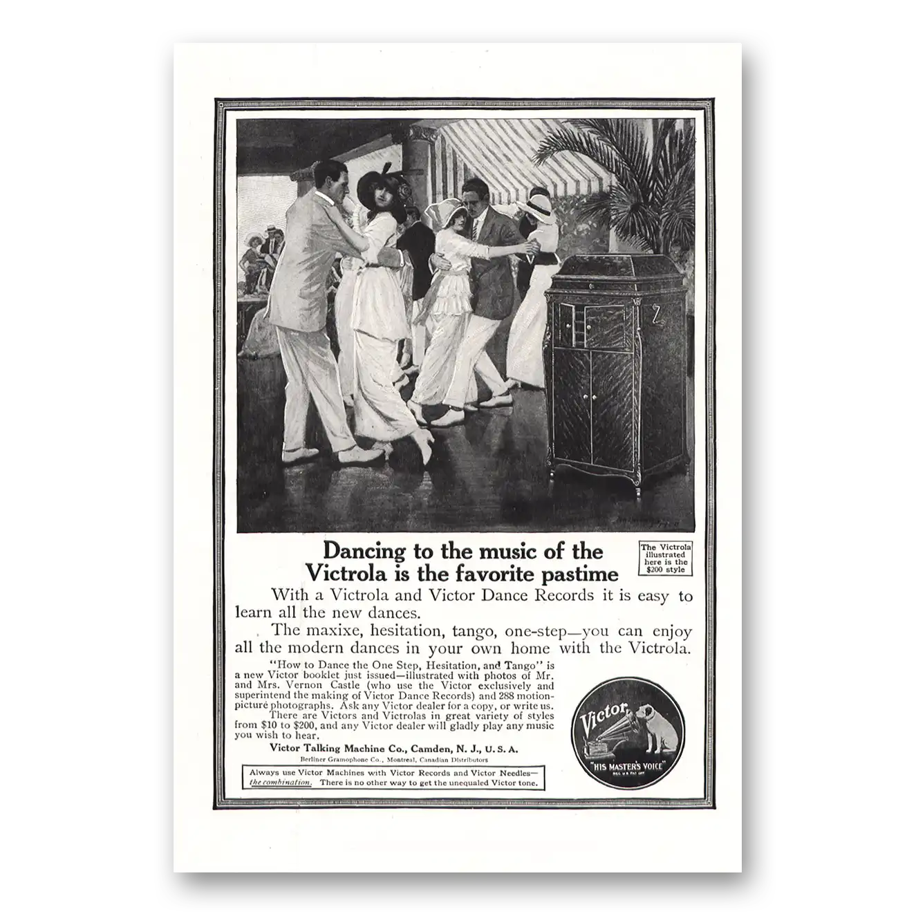 1914 Victrola Dancing To the Music Vintage Magazine Print Ad