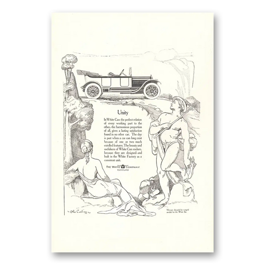 1914 White Motor Cars White Cars Unity Perfect Relation Vintage Magazine Print Ad