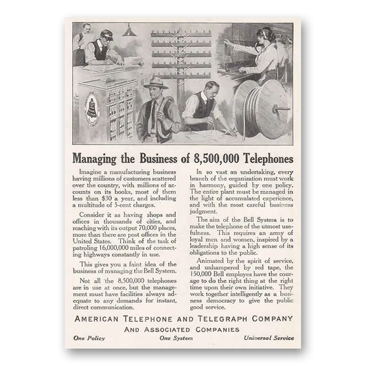 1915 American Telephone Managing the Business Vintage Magazine Print Ad