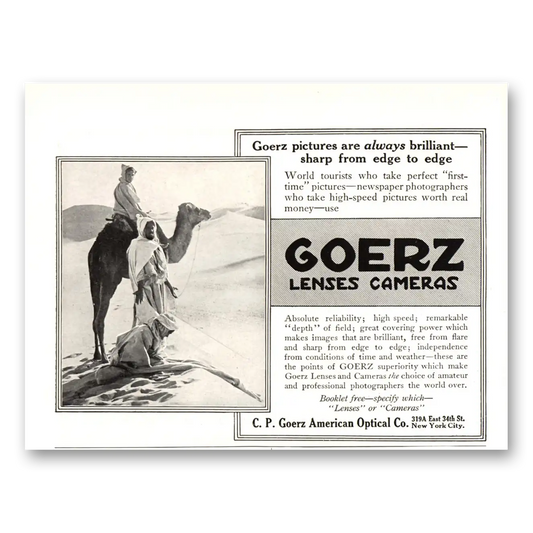 1915 Goerz Lenses Cameras Pictures Are Always Brilliant Vintage Magazine Print Ad