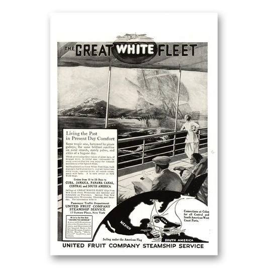 1915 Great White Fleet Past In Present Day Comfort Vintage Magazine Print Ad