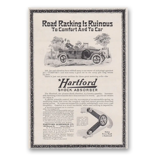 1915 Hartford Shock Absorber Road Racking Is Ruinous Vintage Magazine Print Ad