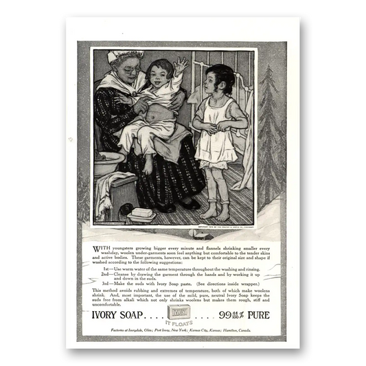 1915 Ivory Soap Youngsters Growing Bigger Vintage Magazine Print Ad