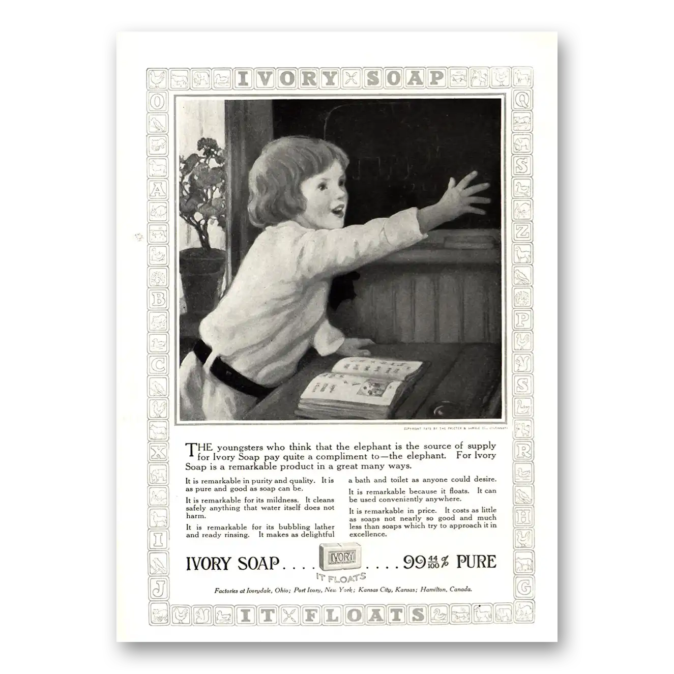 1915 Ivory Soap Youngsters Who Think Vintage Magazine Print Ad