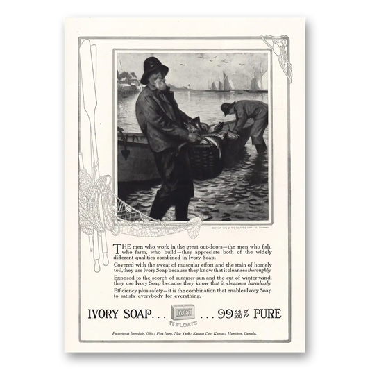 1915 Ivory Soap Men Who Work in the Great Out Doors Vintage Magazine Print Ad