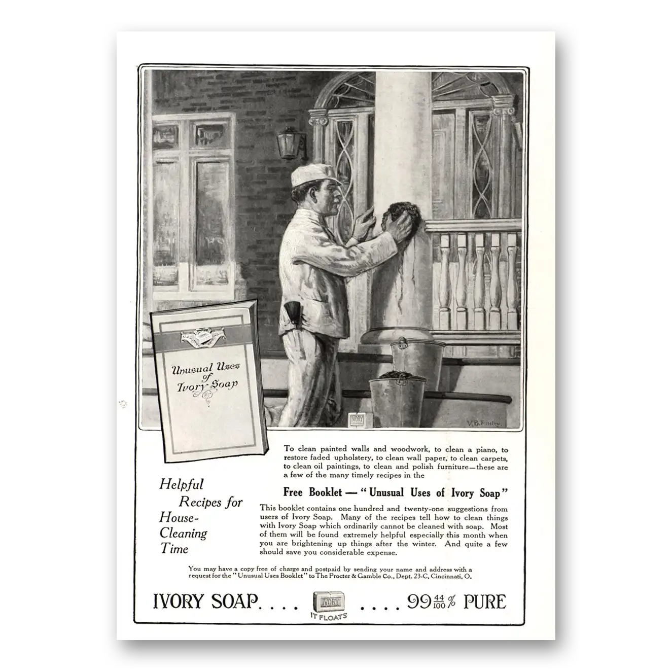 1915 Ivory Soap Recipes for House Cleaning Time Vintage Magazine Print Ad