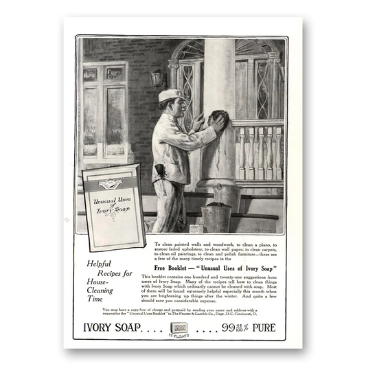 1915 Ivory Soap Recipes for House Cleaning Time Vintage Magazine Print Ad