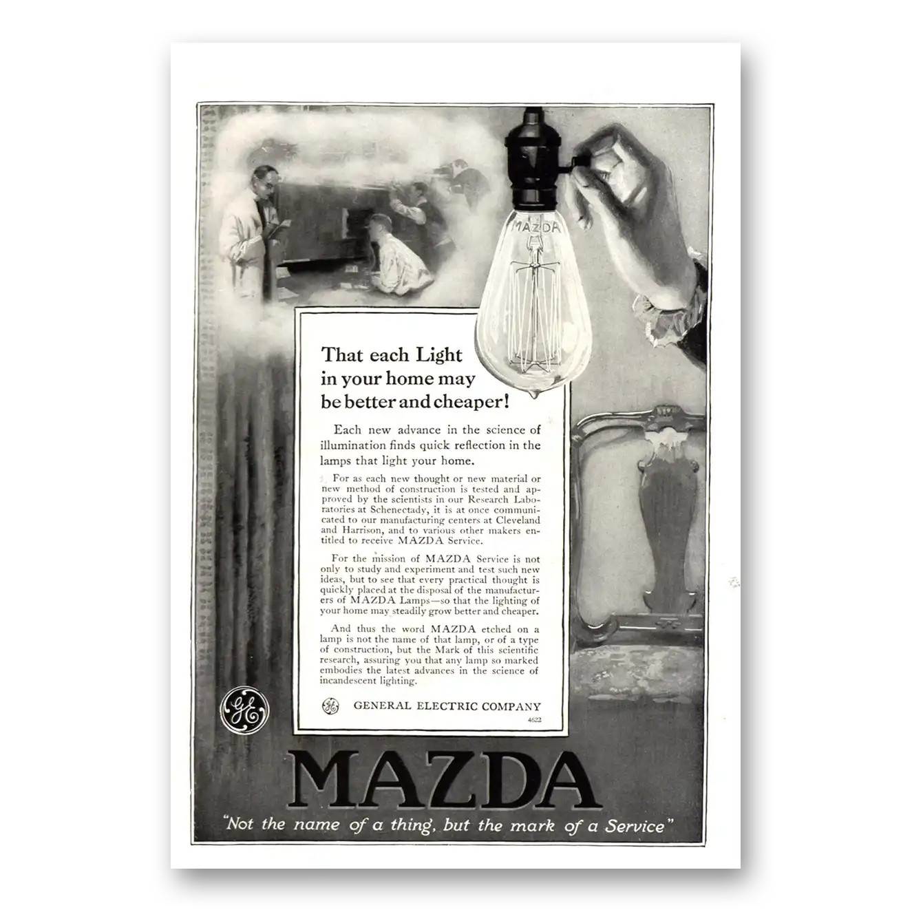 1915 Mazda Lamps Each Light In Your Home May Be Better Vintage Magazine Print Ad