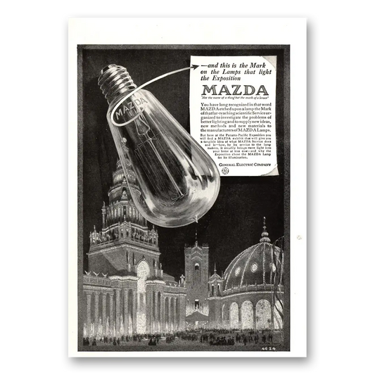 1915 Mazda Lamps Lamps that Light the Exposition Vintage Magazine Print Ad