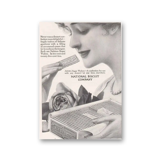 1915 Nabisco Cookies Adora Sugar Wafers Vintage Magazine Print Ad