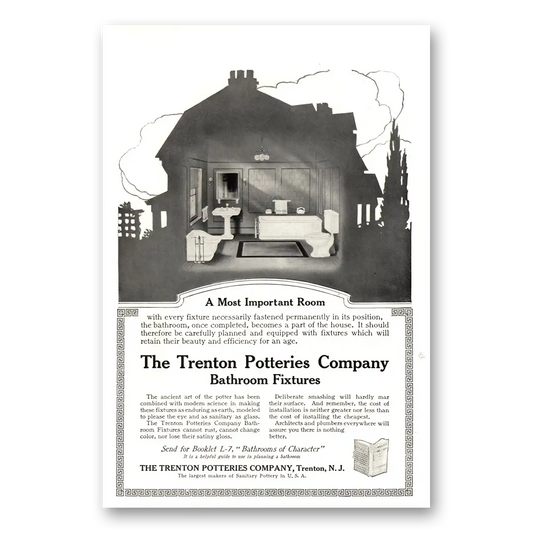 1915 Trenton Potteries Most Important Room Vintage Magazine Print Ad