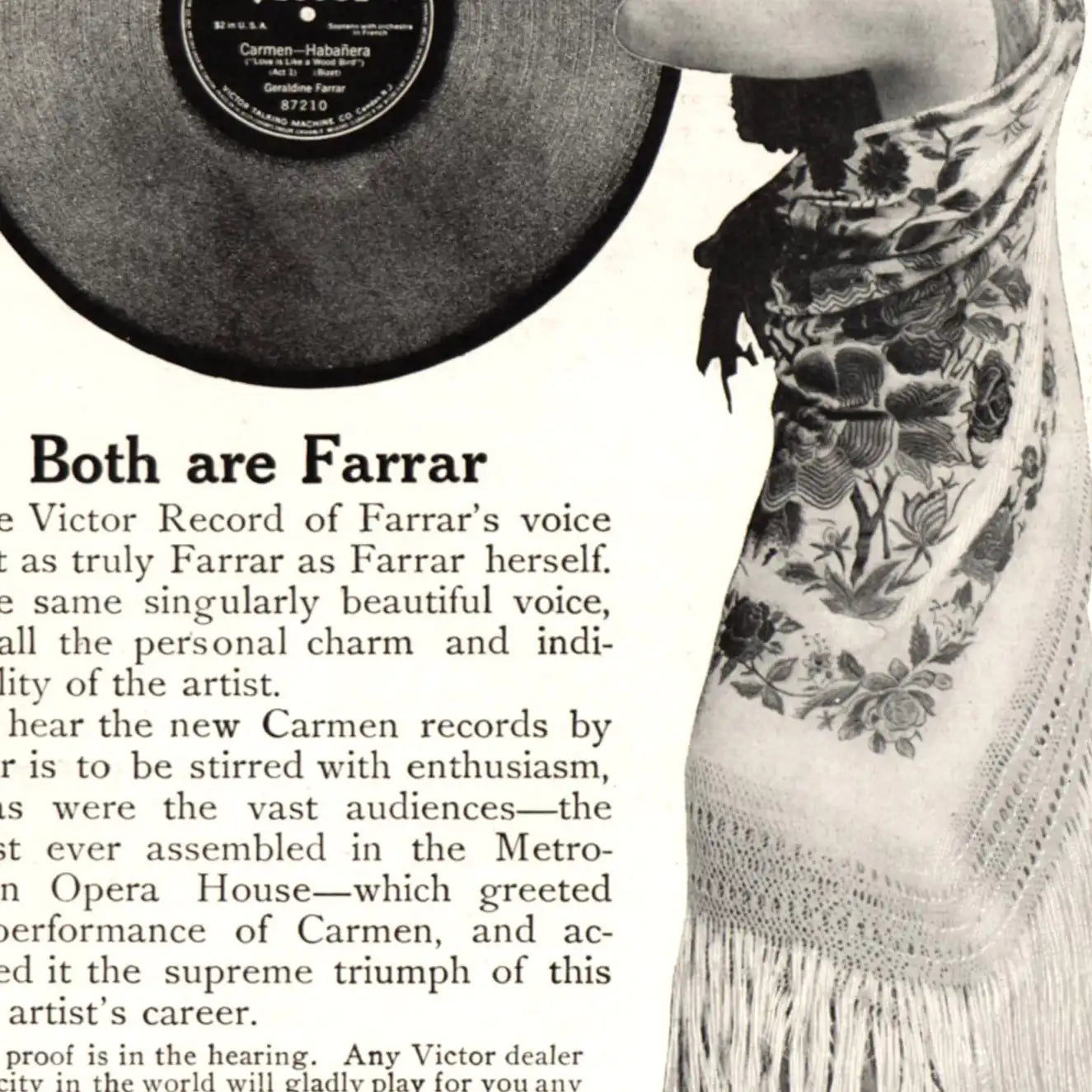 1915 Victor Records Both Are Farrar Vintage Magazine Print Ad