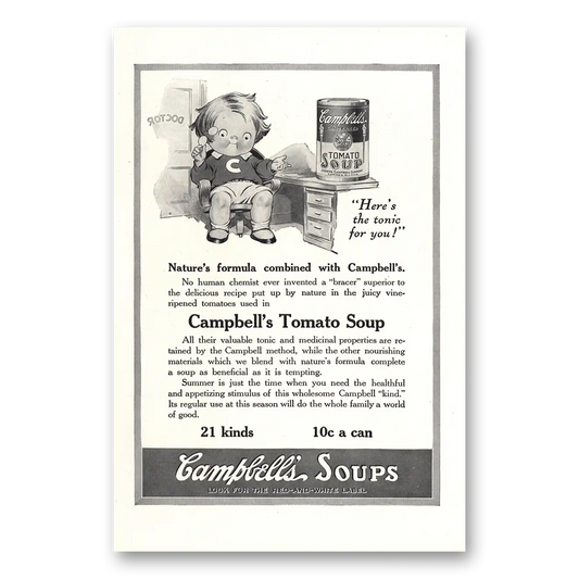 1916 Campbells Tomato Soup Heres the Tonic For You Vintage Magazine Print Ad