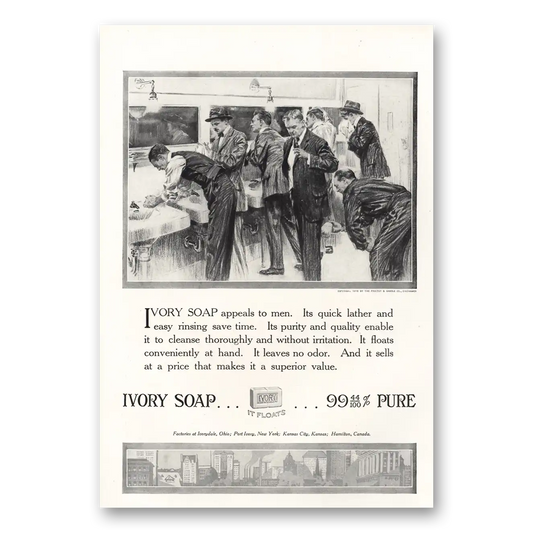 1916 Ivory Soap Appeals to Men Vintage Magazine Print Ad