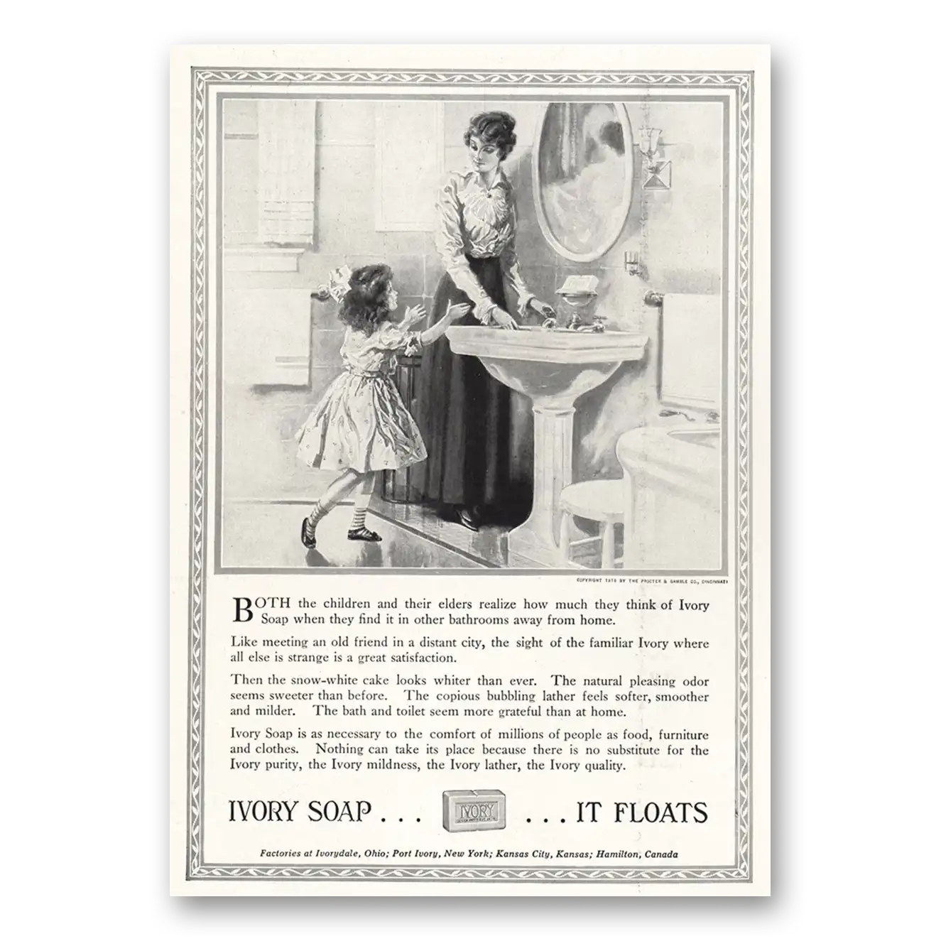 1916 Ivory Soap Both Children and Their Elders Vintage Magazine Print Ad