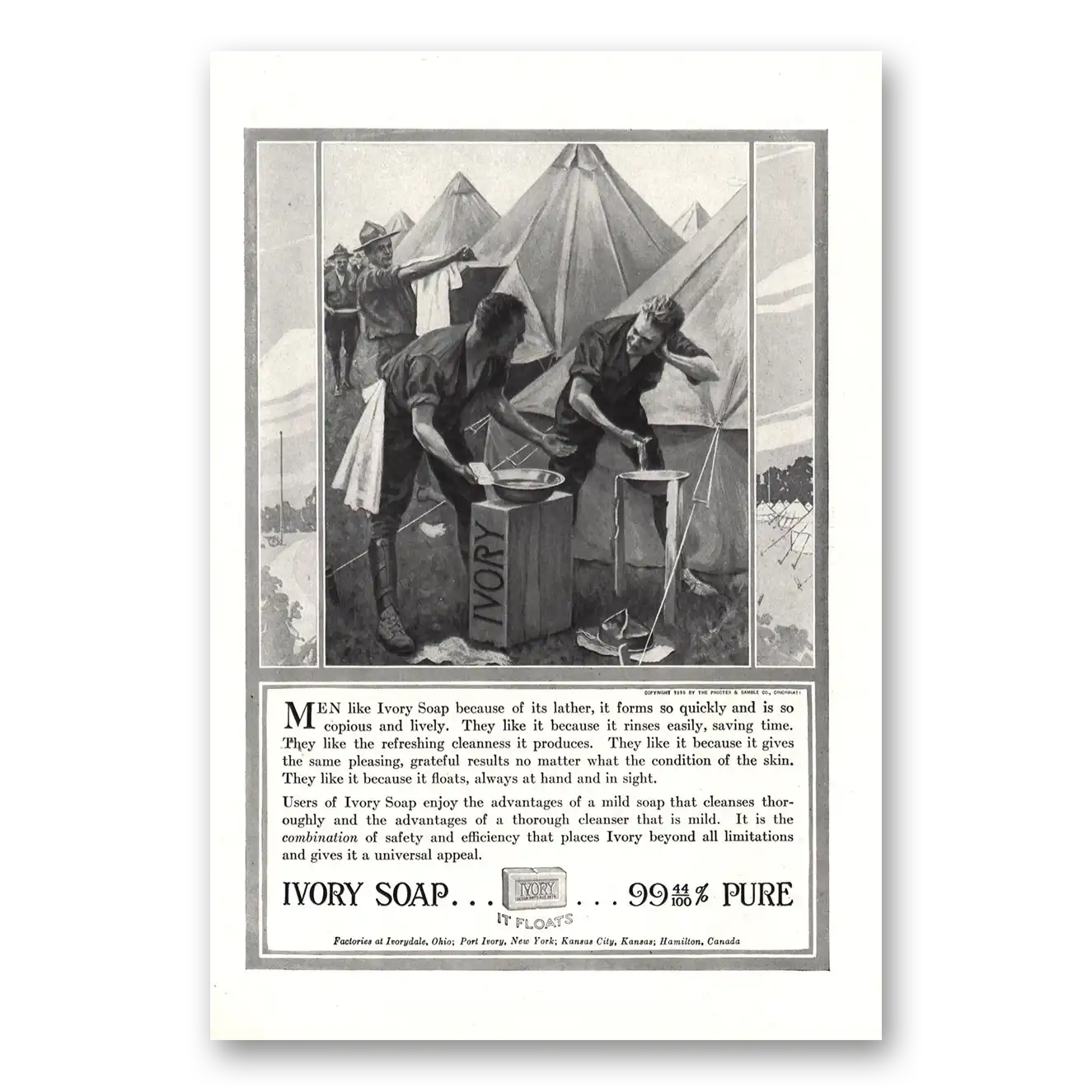 1916 Ivory Soap Men Like Ivory Soap Vintage Magazine Print Ad