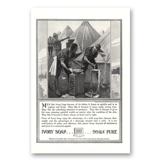 1916 Ivory Soap Men Like Ivory Soap Vintage Magazine Print Ad