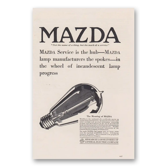 1916 Mazda Lamps Service is the Hub Incandescent Lamp Progress Vintage Magazine Print Ad