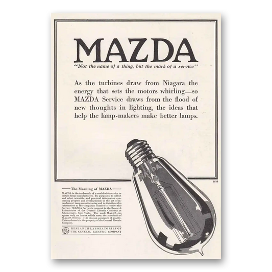 1916 Mazda Lamps As the Turbines Draw from Niagara Vintage Magazine Print Ad