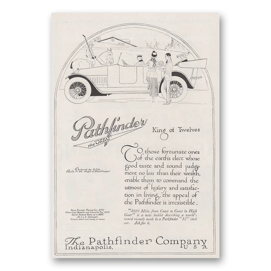 1916 Pathfinder Automobile Great King of Twelves Vintage Magazine Print Ad