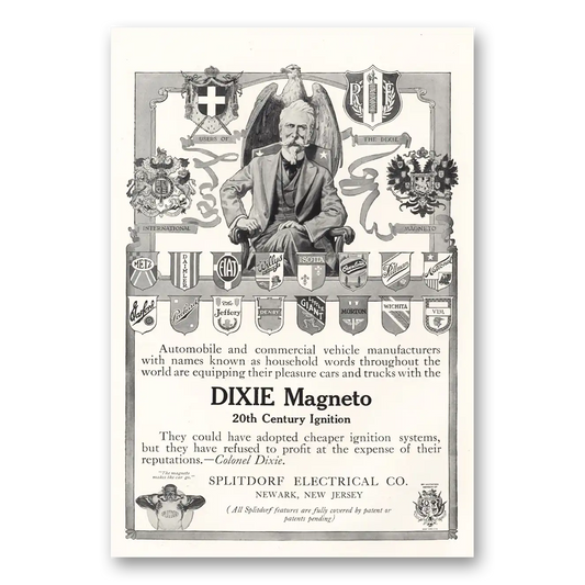 1916 Dixie Magneto 20th Century Ignition Vintage Magazine Print Ad